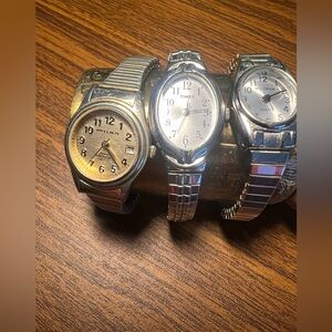 Timex Women's Silver Watches Trio